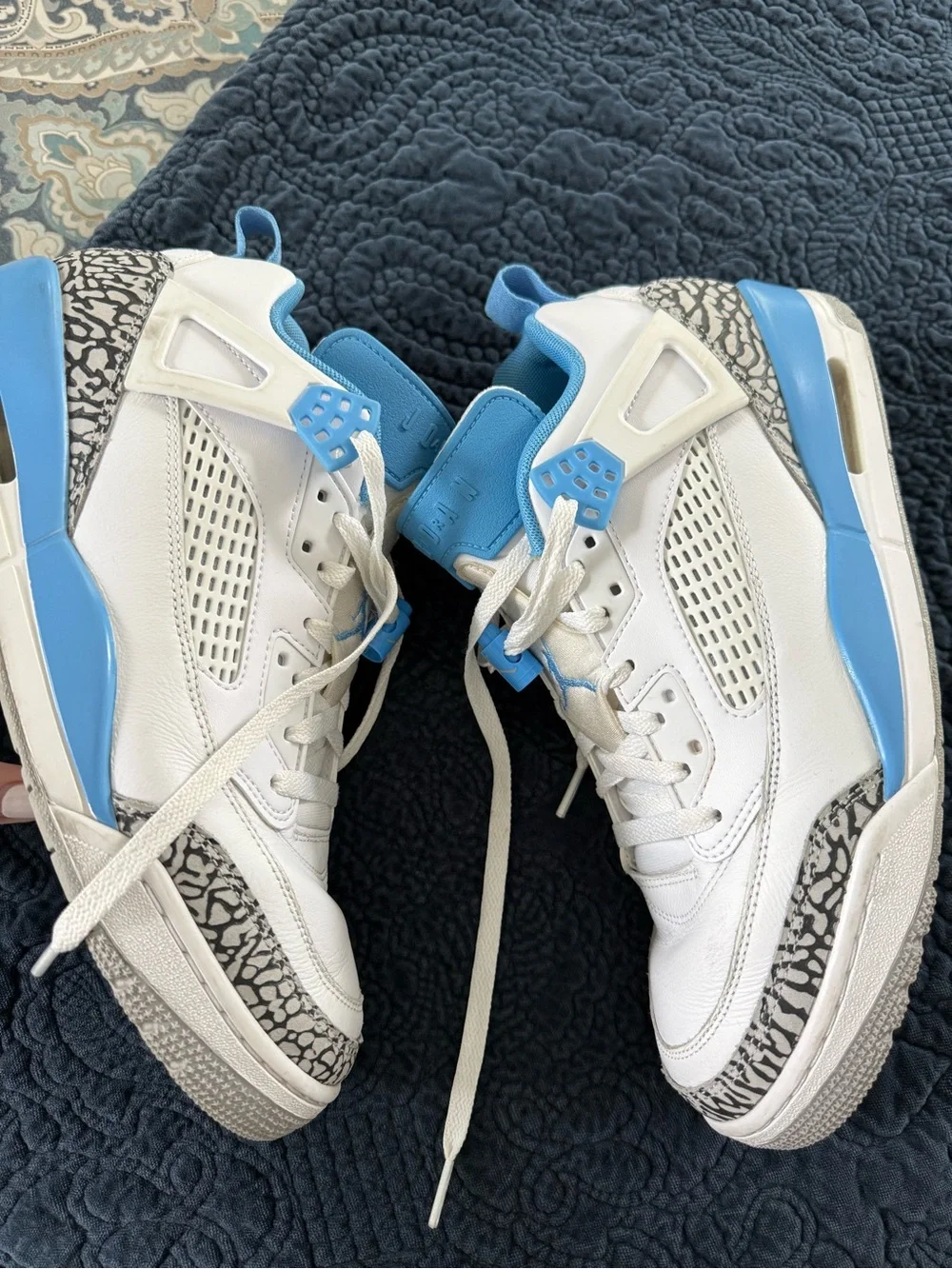 Air Jordan Retro Style White & University Blue Sneakers
